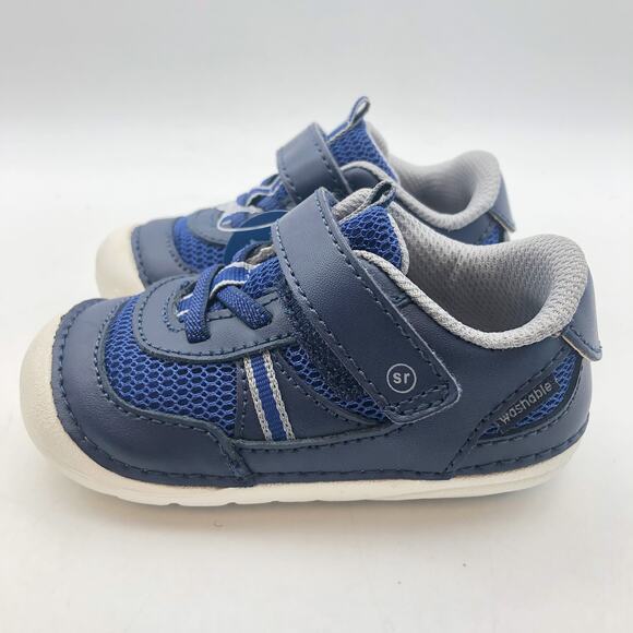 Stride Rite SM Apollo Boys Sneaker Size 4 Wide Blue White Kids Shoe NIB - Picture 7 of 11